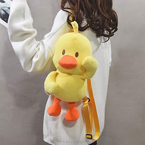 Messenger Bag Plush, Bolsos Cruzados de Felpa con Forma de Pato Yerllow de Moda, Mochila de Felpa Little Yellow Duck, Regalo de Estudiante para niñas de 30 cm