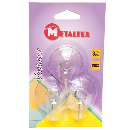 Metaltex 295003 - Juego 3 Ganchos con Ventosa