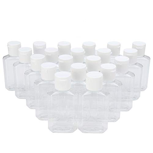 MHO Containers Rellenable Flip-Top Botellas Bpa/parabenos, 60 ml / 2Oz- conjunto de 20 2 oz Claro