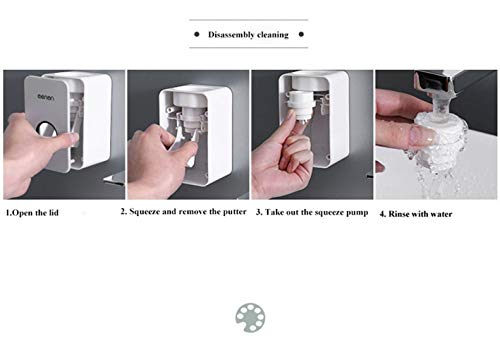 MHTECH Dispensador de Pasta de Dientes, Soporte para Cepillo de Dientes eléctrico, Soporte para Cepillo de Dientes Multifuncional para Todo Tipo de cepillos de Dientes-Montaje en Pared (ZDJYGQ-FS)