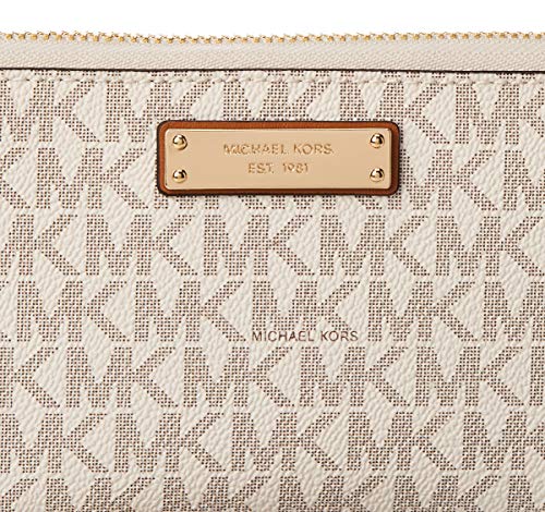 MICHAEL by Michael Kors Jet Set Travel Vanilla cartera multifuncional, funda de telefono de cuero beige/marron, tarjetero de cuero, cartera de mujer uni Vanilla
