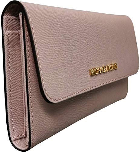 Michael Kors Jet - Cartera de viaje de piel de triple pliegue, tamaño grande -  Rosado -  Large