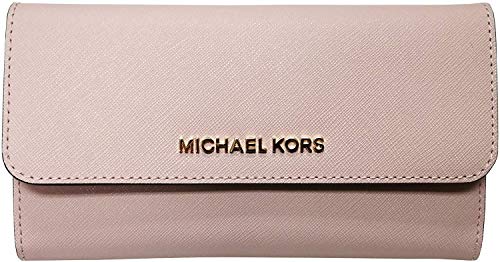 Michael Kors Jet - Cartera de viaje de piel de triple pliegue, tamaño grande -  Rosado -  Large