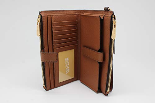 Michael Kors Jet Set Travel Double Zip Wristlet - Signature PVC (Brown PVC/Dark Acorn)