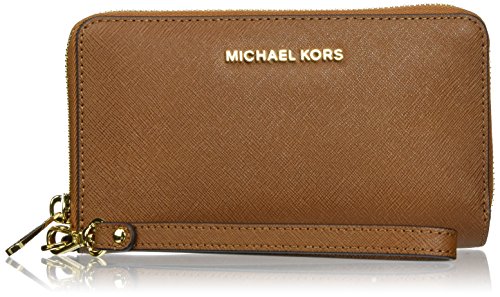 Michael Kors - Jet Set Travel Large Smartphone, Carteras de mano con asa Mujer, Braun (Luggage), 2.5x11.4x21.6 cm (B x H T)