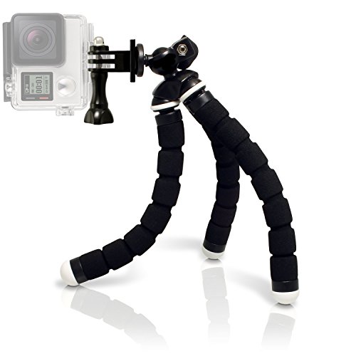micros2u Trípode Portátil Tipo Pulpo Flexible 2-en-1, Pequeño para Viajes, Compatible GoPro. [Actualizado 2019 armazón Entero de Metal]. Apto para GoPro Hero, Session, cámaras compactas y de acción