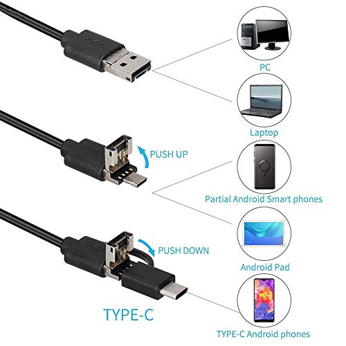 Microscopio digital USB, tipo C, micro USB 3 en 1, ampliación 50X-1600X, adaptador OTG y endoscopio con soporte, compatible con ordenadores de teléfono, pad, Samsung Galaxy, Android, Mac, Windows