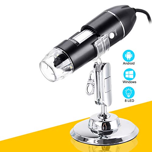 Microscopio digital USB, tipo C, micro USB 3 en 1, ampliación 50X-1600X, adaptador OTG y endoscopio con soporte, compatible con ordenadores de teléfono, pad, Samsung Galaxy, Android, Mac, Windows