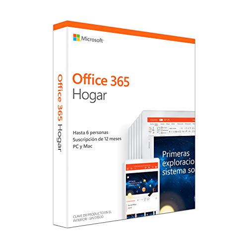 Microsoft Office 365 Hogar - Software para PC y Mac, Hasta 6 Usarios, Suscripción 1 Año