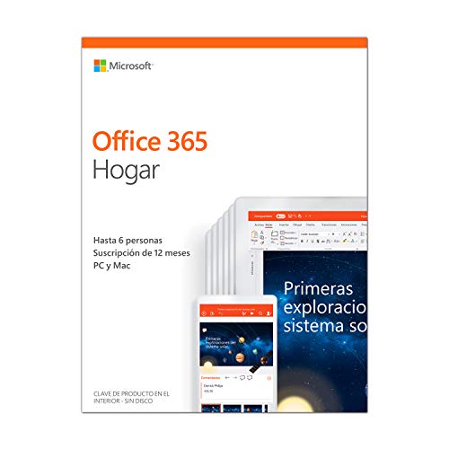 Microsoft Office 365 Hogar - Software para PC y Mac, Hasta 6 Usarios, Suscripción 1 Año