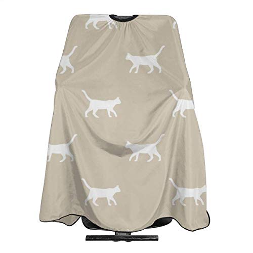 Miedhki - Capa de peluquería con diseño de silueta de gato de arena