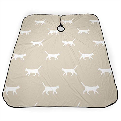 Miedhki - Capa de peluquería con diseño de silueta de gato de arena