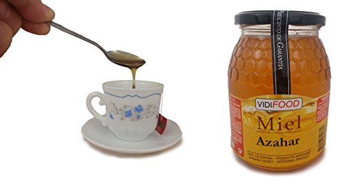 Miel de Azahar - 1kg - Producida en España - Alta Calidad, tradicional & 100% pura - Aroma Floral Intenso y Sabor Fuerte y Dulce - Amplia variedad de Deliciosos Sabores