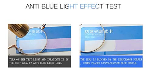 MIGOO Gafas con Filtro de luz Azul Metal Redondas Estilo Retro de los Años Sesenta para Hombres Mujeres