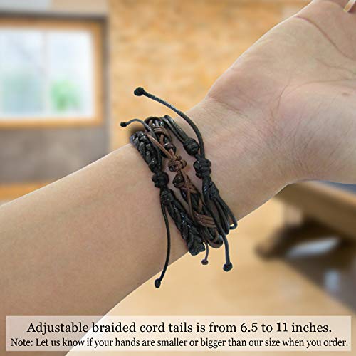 Miiras - Pulsera de cumpleaños grabada a mano con texto "Happy Sweet Sixty", color negro 10, regalo para mujeres, niñas, amigas, madres, hijas, tías que tienen sesenta años