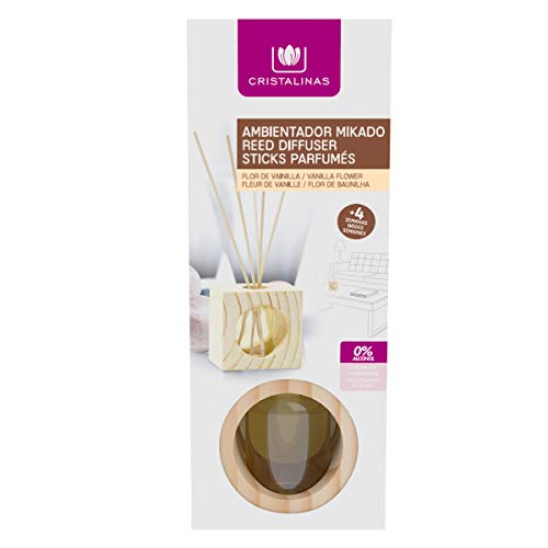 MIKADO de MADERA. Sin alcohol. Aroma: VAINILLA. +4 semanas de duración.