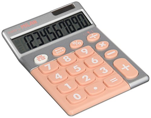 Milan 159906SLPBL - Calculadora, 10 dígitos, color plata y rosa