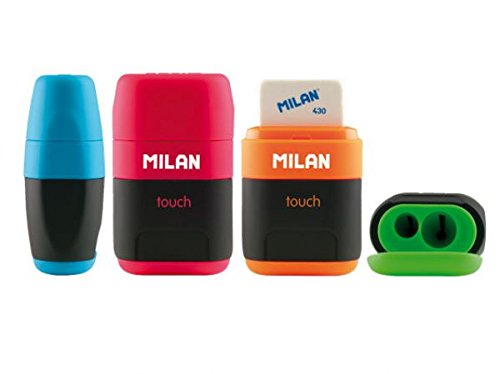 Milan COMBINACION DE Goma Y SACAPUNTAS Compact Touch DÚO Colores Surtidos