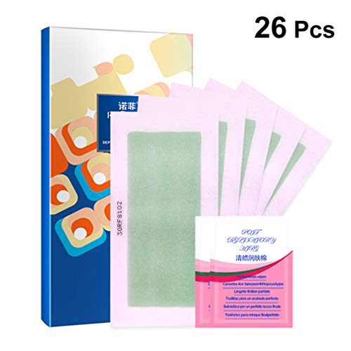 MILISTEN 24Pcs Tiras de Cera para El Cuerpo Kit de Depilación para Tiras de Cera para Piernas de Cuerpo Completo con Algodón Humectante para Mujeres Hombres Cejas Bikini Axila