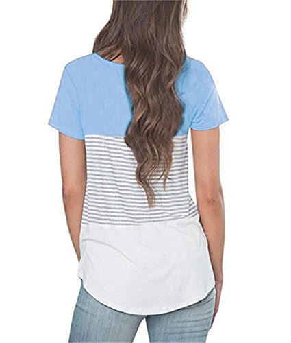 Minetom Mujeres Camisetas T Shirt Manga Corta Labios Túnica Casual Blusas Camisas Tops Azul Claro ES 42