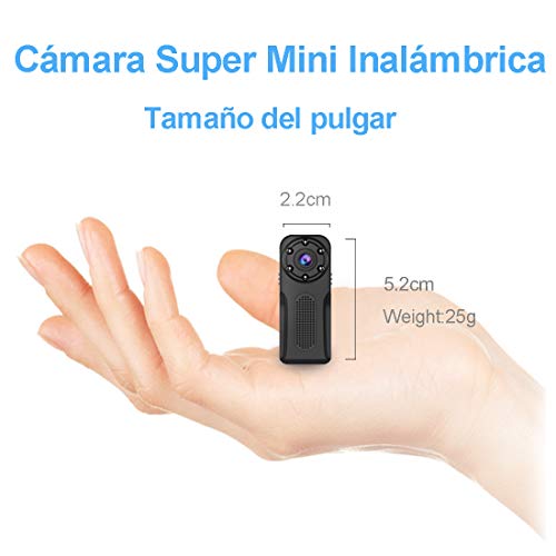 Mini Camara Espia Oculta WiFi Acuatica, NIYPS 1080P Full HD Cámara Vigilancia Portátil Secreta Compacta con Detector de Movimiento IR Visión Nocturna, Camara IP de Seguridad Pequeña Interior/Exterior