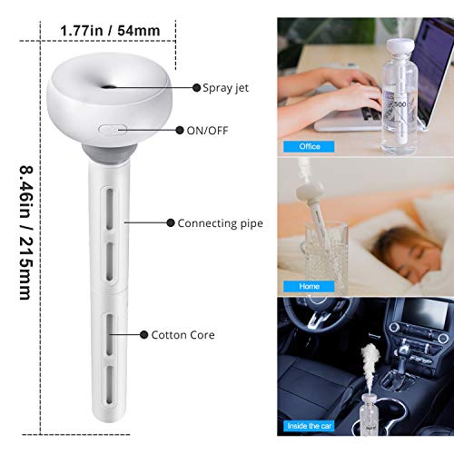 Mini Humidificador Portátil USB Ultrasónico Aire Vaporizador con Luz de Led para Viaje, Automóvil, Dormitorio, Oficina, Hotel sin Botella de Agua
