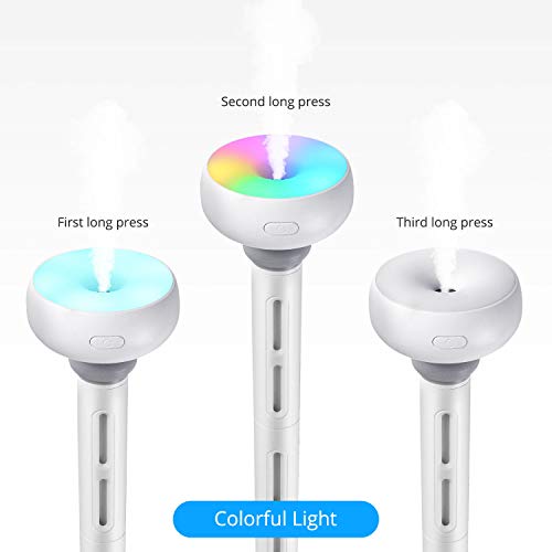 Mini Humidificador Portátil USB Ultrasónico Aire Vaporizador con Luz de Led para Viaje, Automóvil, Dormitorio, Oficina, Hotel sin Botella de Agua