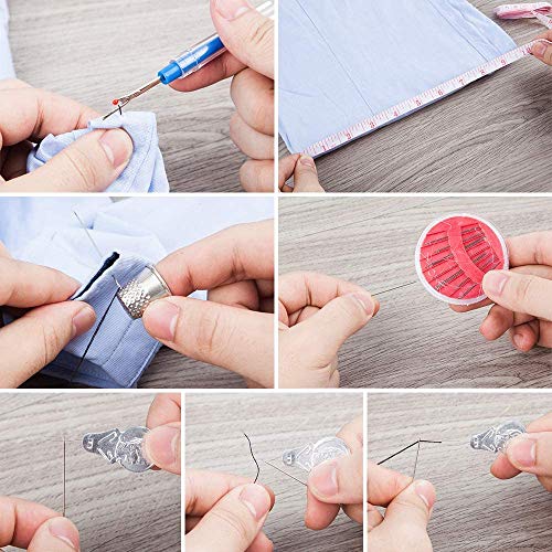 Mini Kit de Costura con Accesorios de viaje, elloLife Kit de Costura kit de Costura Básico Pequeño para Niños, Adultos, Principiantes, paraEl hogar, viajes, Uso de Emergencias (Negro)