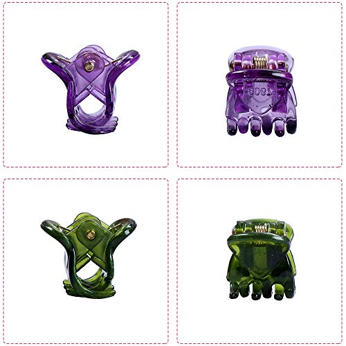 Mini Pinzas de Pelo para Mujeres y Niñas 32 piezas Ganchos de Pelo Coloridos (Blanco, Negro, Azul, Marrón, Marrón Claro, Morado, Verde y Rojo)