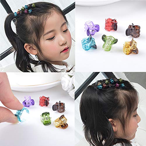 Mini Pinzas de Pelo para Mujeres y Niñas 32 piezas Ganchos de Pelo Coloridos (Blanco, Negro, Azul, Marrón, Marrón Claro, Morado, Verde y Rojo)
