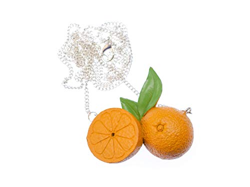 Miniblings Naranja Collar Collar de Unos 80 cm Naranja de la Fruta Vida Saludable