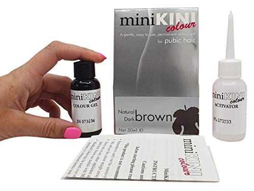 MiniKini Colour - Tinte permanente para cabello púbico, color castaño oscuro