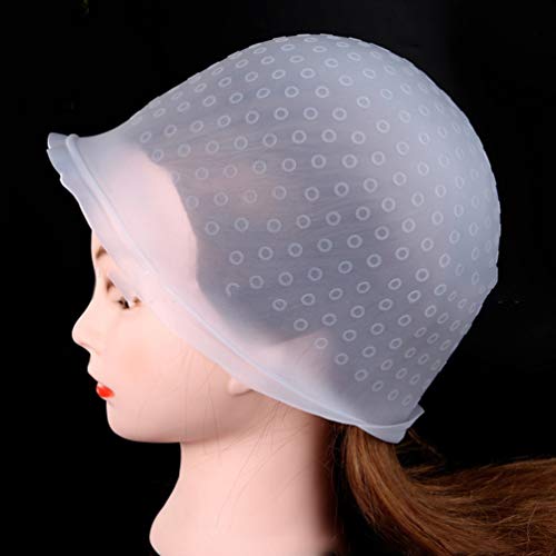 Minkissy Gorras de Tinte para El Cabello con Ganchos Sombrero de Salón Reutilizable de Silicona Suministros de Salón Profesional para Adultos Mujeres Hombres (Color Aleatorio)