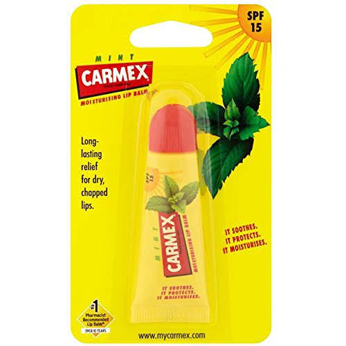 MINT Carmex Hidratante Bálsamo Labial SPF 15 Tubo Seco y Labios agrietados 10g