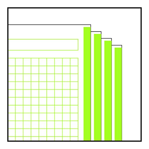 Miquelrius - Recambio hojas A4 100 hojas, cuadrícula 5 mm, 4 taladros, color verde
