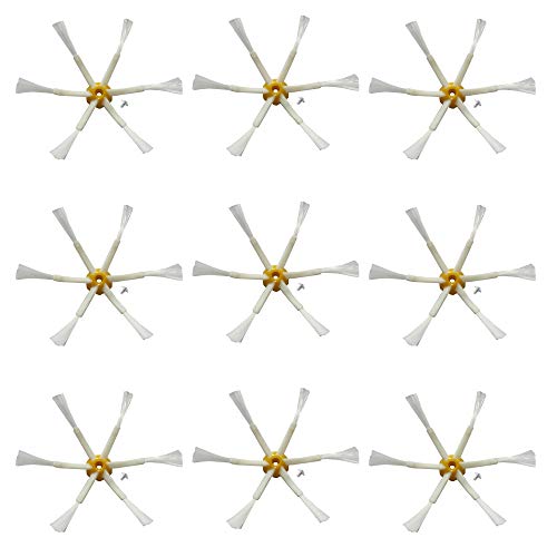 MIRTUX Kit de 9 cepillos Laterales mejorados compatibles con Roomba 500, 600 y 700. Kit de repuestos Cepillos de 6 aspas