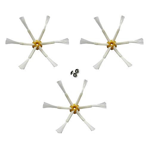 MIRTUX Pack de 3 cepillos Laterales mejorados compatibles con Roomba 500, 600 y 700. Kit de repuestos