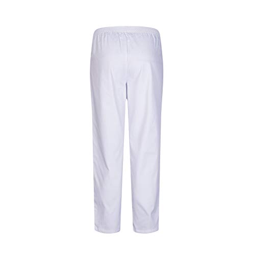 MISEMIYA - PANTALÓN Sanitarios Unisex Cintura ELÁSTICA Uniforme Laboral MÉDICO Enfermera Limpieza Veterinaria SANIDAD HOSTELERÍA- Ref.8312 - XL, Blanco