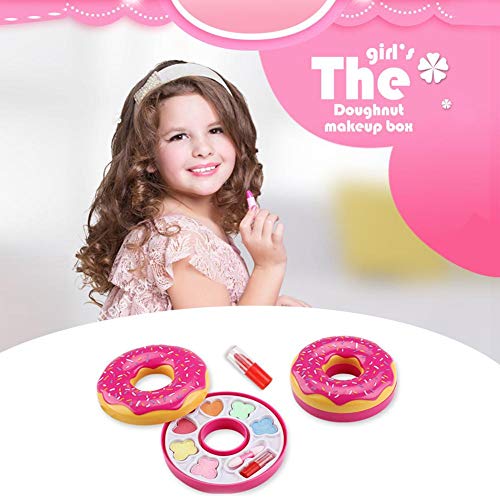 miss-an - Set de Maquillaje para niños (Lavable, con Caja de Donut y Purpurina, Juego de Pinceles Profesionales), diseño de arcoíris