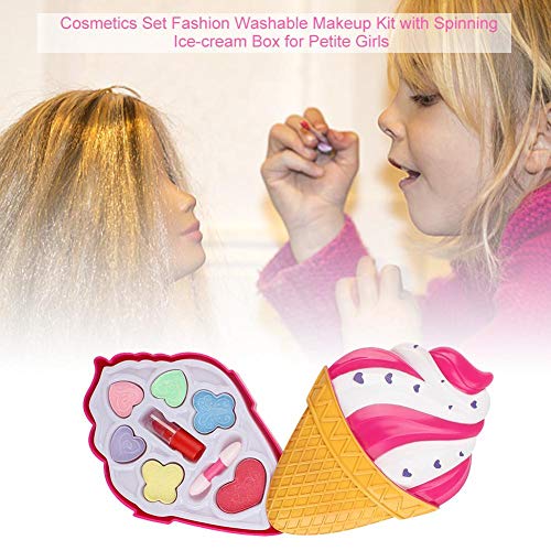 miss-an Set de Maquillaje para niños, Lavable, con Caja de Hielo giratoria, Maquillaje Brillante, Juego de Pinceles Profesionales, Maquillaje de Arco Iris