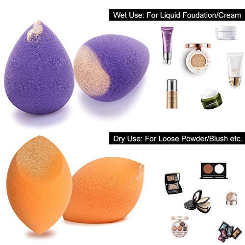 Miss Gorgeous London Esponja Maquillaje, Set de Makeup Blender Beauty para Base de Maquillaje, Ideal para Líquidos, Cremas y Polvos, 5 Piezas