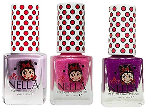 Miss Nella – Bundle 3 – Pack 9 muy brillante, esmalte para bimbe a base agua, Formula Peel Off Bundle 297