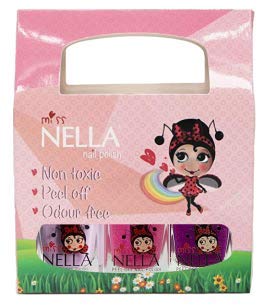 Miss Nella – Bundle 3 – Pack 9 muy brillante, esmalte para bimbe a base agua, Formula Peel Off Bundle 297