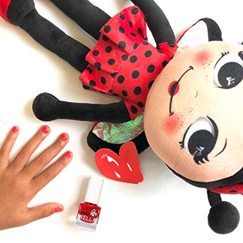 Miss Nella CLASS CLOWN- Esmalte rojo especial para uñas para niños, fórmula despegable, a base de agua y sin olor