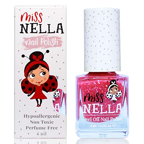 Miss Nella SUGAR HUGS- Esmalte especial para uñas con brillos para niños, fórmula despegable, a base de agua y sin olor