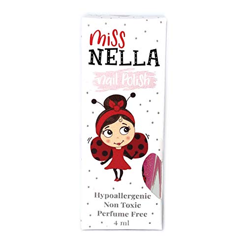 Miss Nella TICKLE ME PINK- rosado Esmalte especial para uñas con brillos para niños, fórmula despegable, a base de agua y sin olor