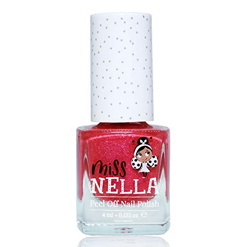 Miss Nella TICKLE ME PINK- rosado Esmalte especial para uñas con brillos para niños, fórmula despegable, a base de agua y sin olor