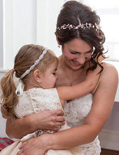 Missgrace - Diadema con diamantes de imitación y diseño floral para el pelo, para bebés, niñas, festivales, fiestas especiales, Halloween