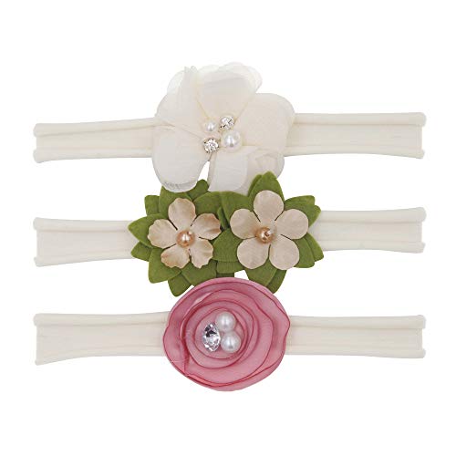 Mitlfuny 10 PCS Diademas de Bebé Cintas de Pelo Arco Sólido Banda de Cabeza Florales Bowknot Lindo Accesorios de Cabello Niñas Chicas Recien Nacidos Elástico Venda Tocado Niños 0-5 Años