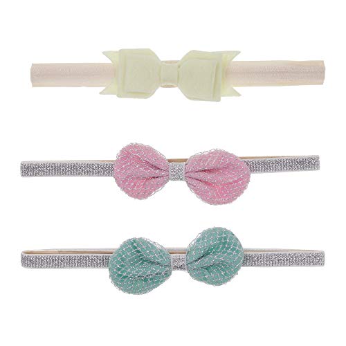 Mitlfuny 10 PCS Diademas de Bebé Cintas de Pelo Arco Sólido Banda de Cabeza Florales Bowknot Lindo Accesorios de Cabello Niñas Chicas Recien Nacidos Elástico Venda Tocado Niños 0-5 Años